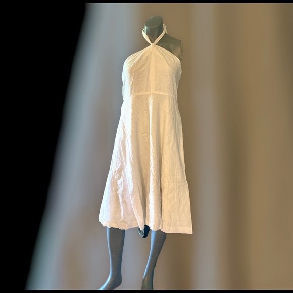 J Crew Halter Dress - White sz 14 EUC - Picture 2 of 4